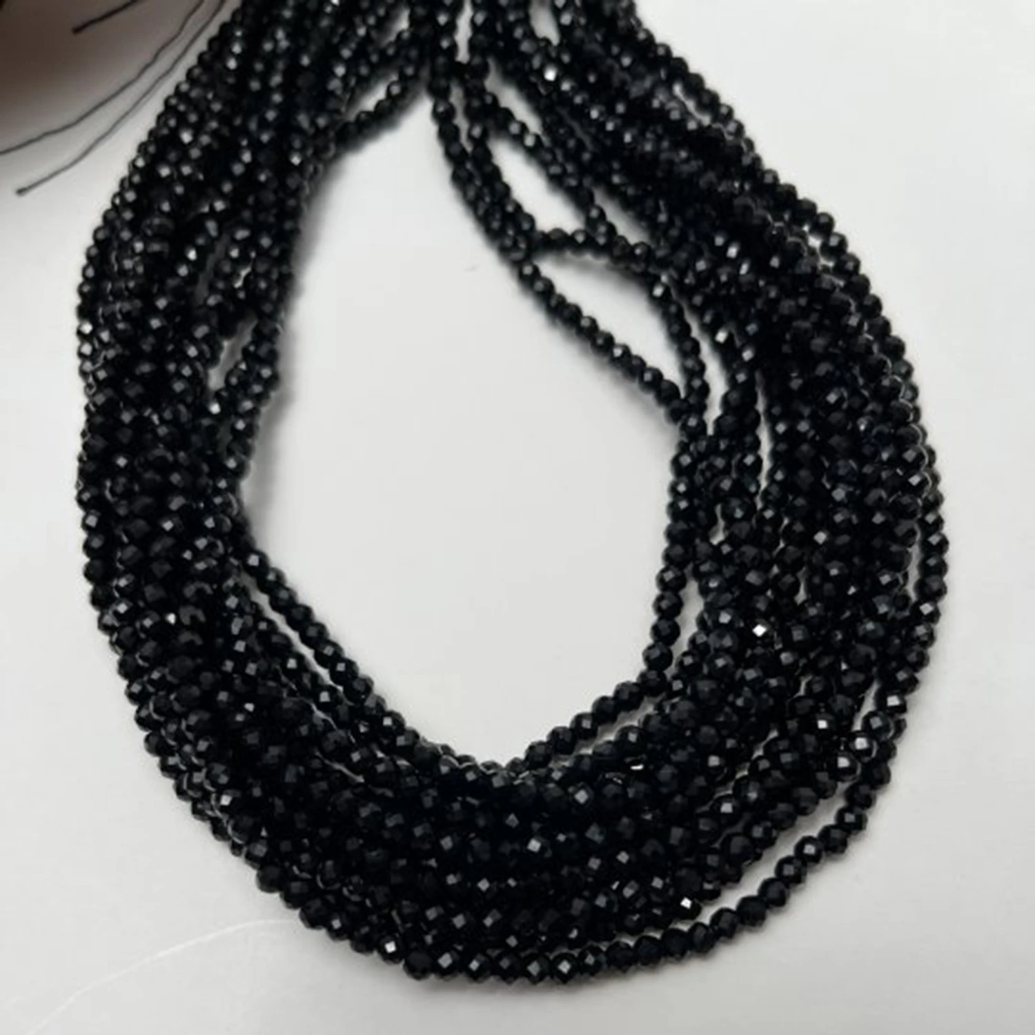 3mm 5pcs Natural Black Stone Spinel Small Round Beaded Jewelry Make DIY Necklace Bracelet Accessories Charm Wedding Gift