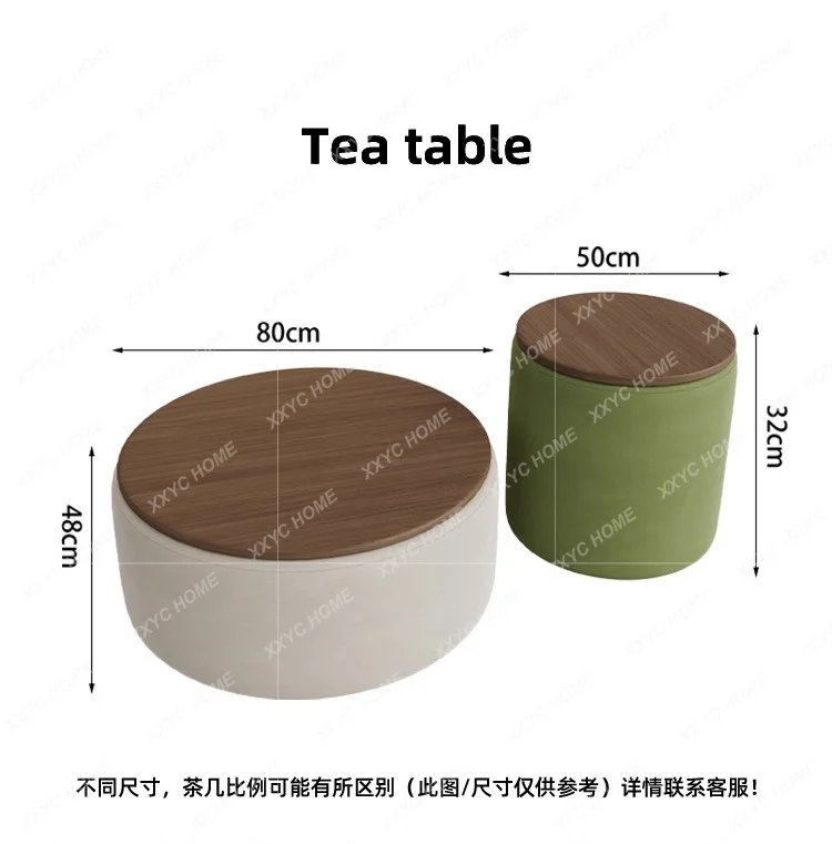 Coffee table living room household light luxury, small apartment round size combination personalized creativity