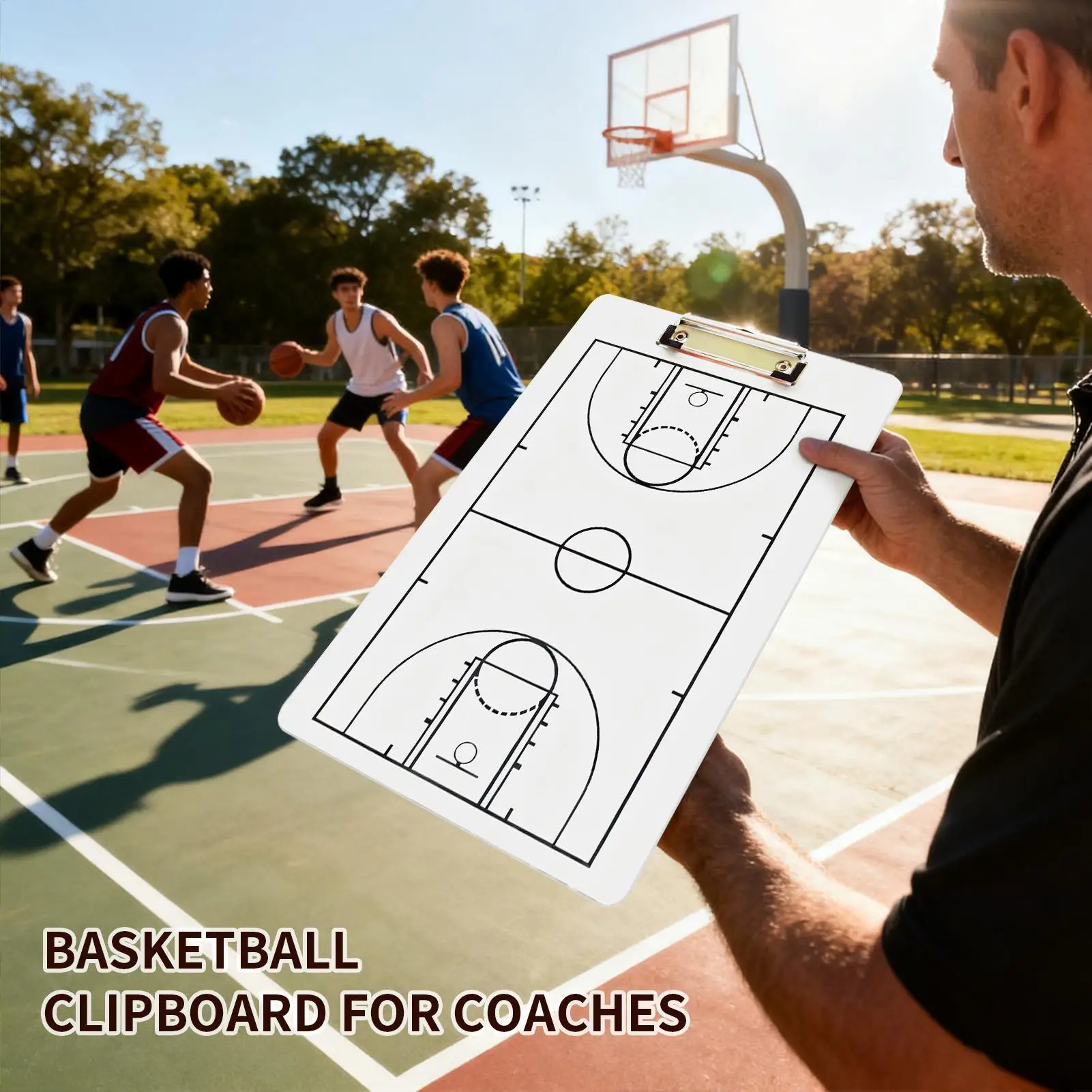 バスケットボール用ドライイレースコーチクリップボード PVCホワイトボード 両面バスケットボールコート用ドライイレースホワイトボード