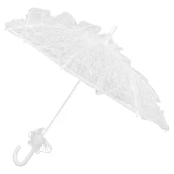 Stylish Western Style Umbrella Lace Fleur Parasol Decoration Wedding Bride Umbrella - Size Small (Pink)