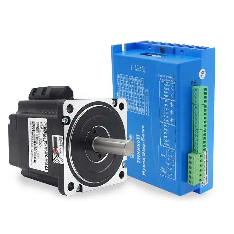 86J1880EC-1000-LS+2HSS86H JMC 12V dc motor Nema 34 encoder hybrid closed-loop stepper drive motor combination