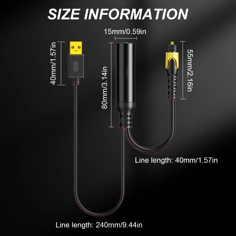 Cable óptico analógico sonido Digital, Adaptador convertidor 3,5mm a USB, receptor coaxial Spdif, convertidor óptico