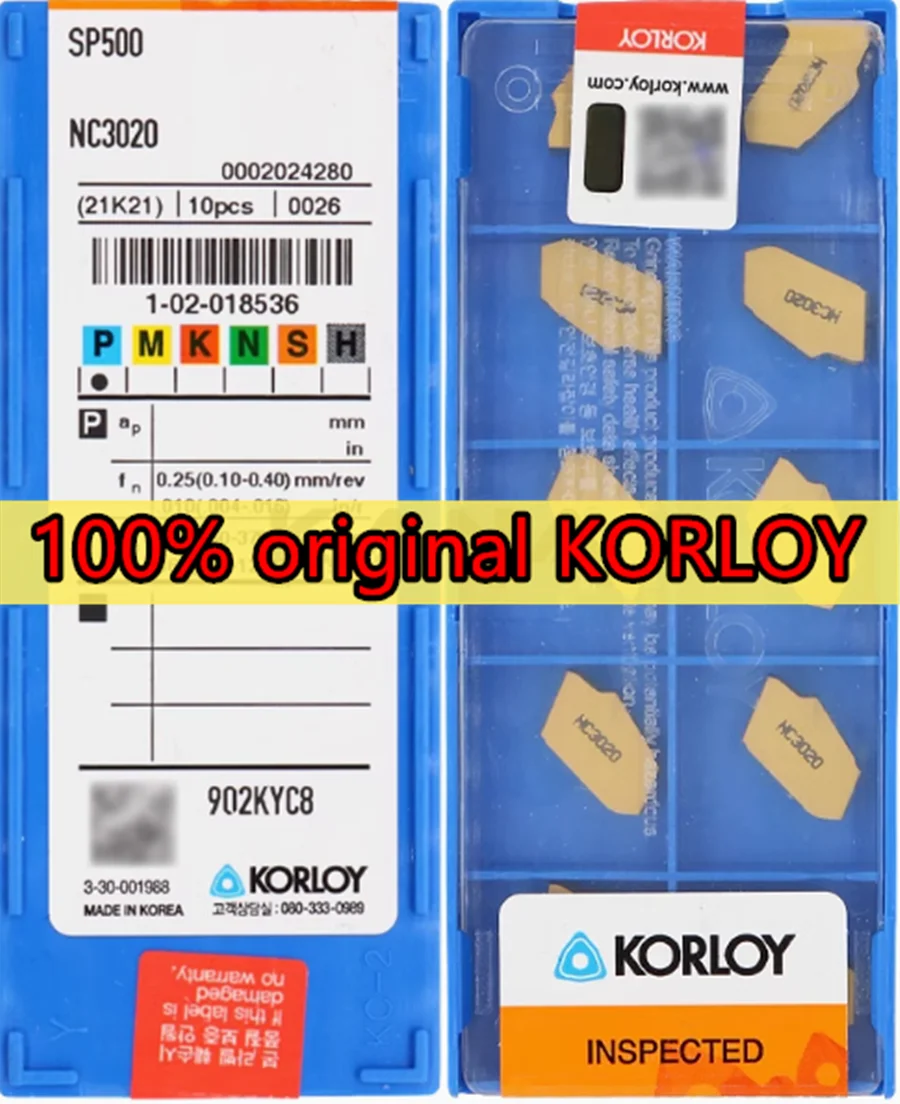 SP200 SP300 SP400 SP500 NC3030 NC3020 100% original KORLOY Carbide insert  Processing: Steel