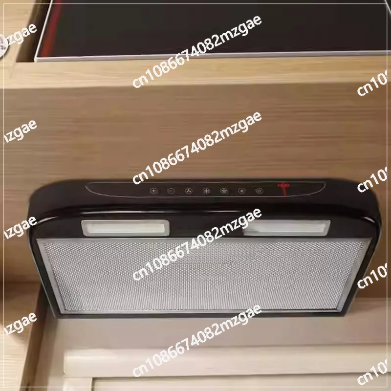 Camper Van 12V Range Hood with Touch Control & Key Switch, Integrated LED Light, Detachable Filter for Easy Maintenance