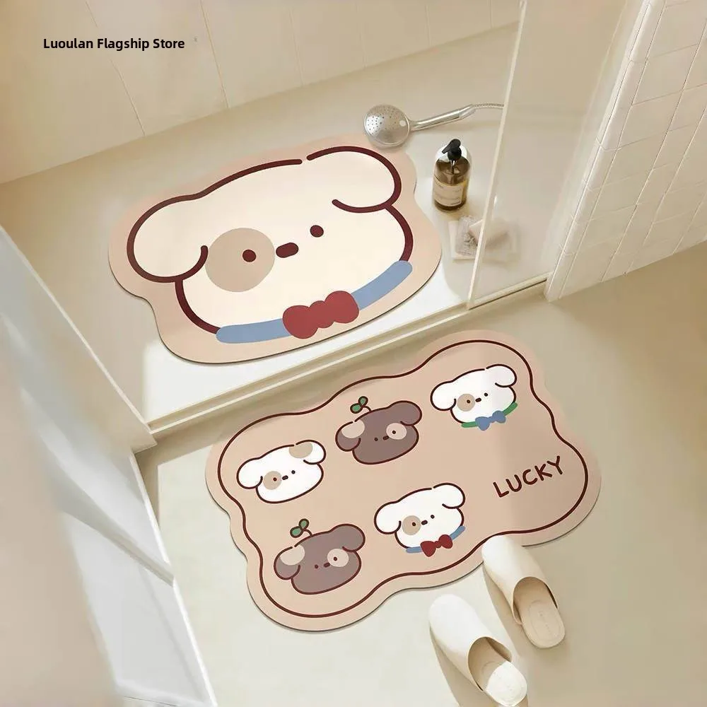 

Cartoon Dog Batoom Mat Door Mat Absorbent Non-Slip Easy to Clean Qui Dry Soft Floor Mat for Home Use Park Scenarios