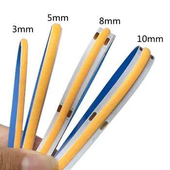 DC12V/24V pasek COB LED Super cienkie 3mm 5mm 8mm 10mm 384 diody LED o wysokiej gęstości elastyczne ściemnialne taśmy LED RA90 Bar do oświetlenie dekoracyjne