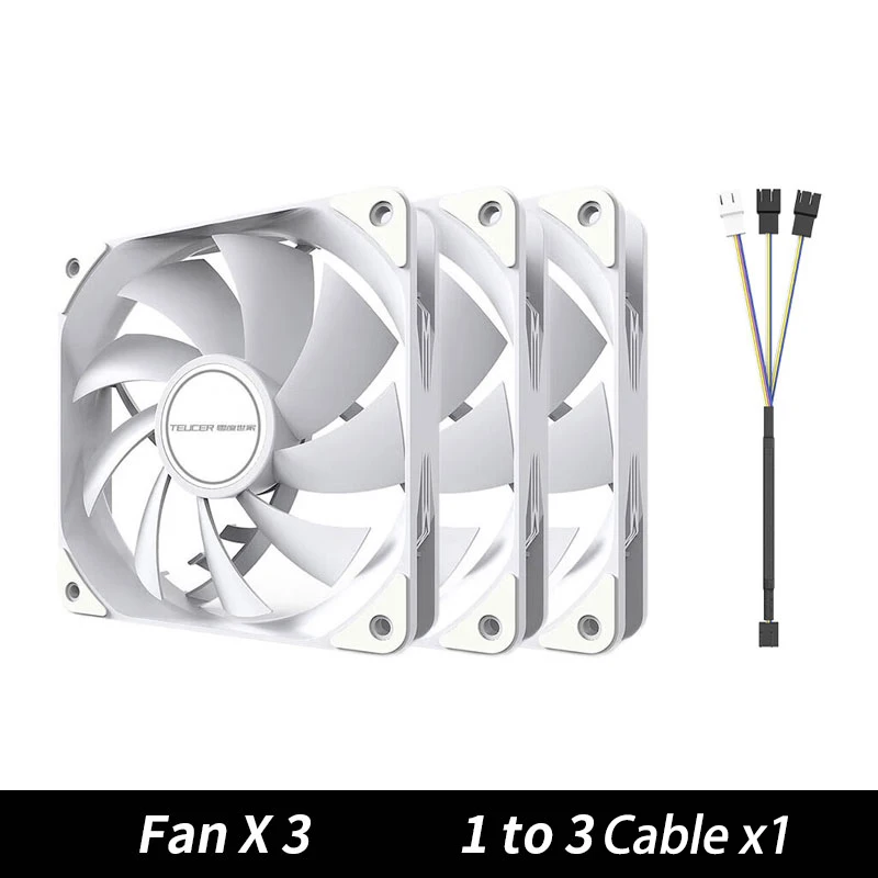 TEUCER 1800RPM 4PIN PWM Weiß 12cm Computer Fall Kühlsystem Fan Stille PC CPU Kühler 120mm Fans kit Kühler Fan
