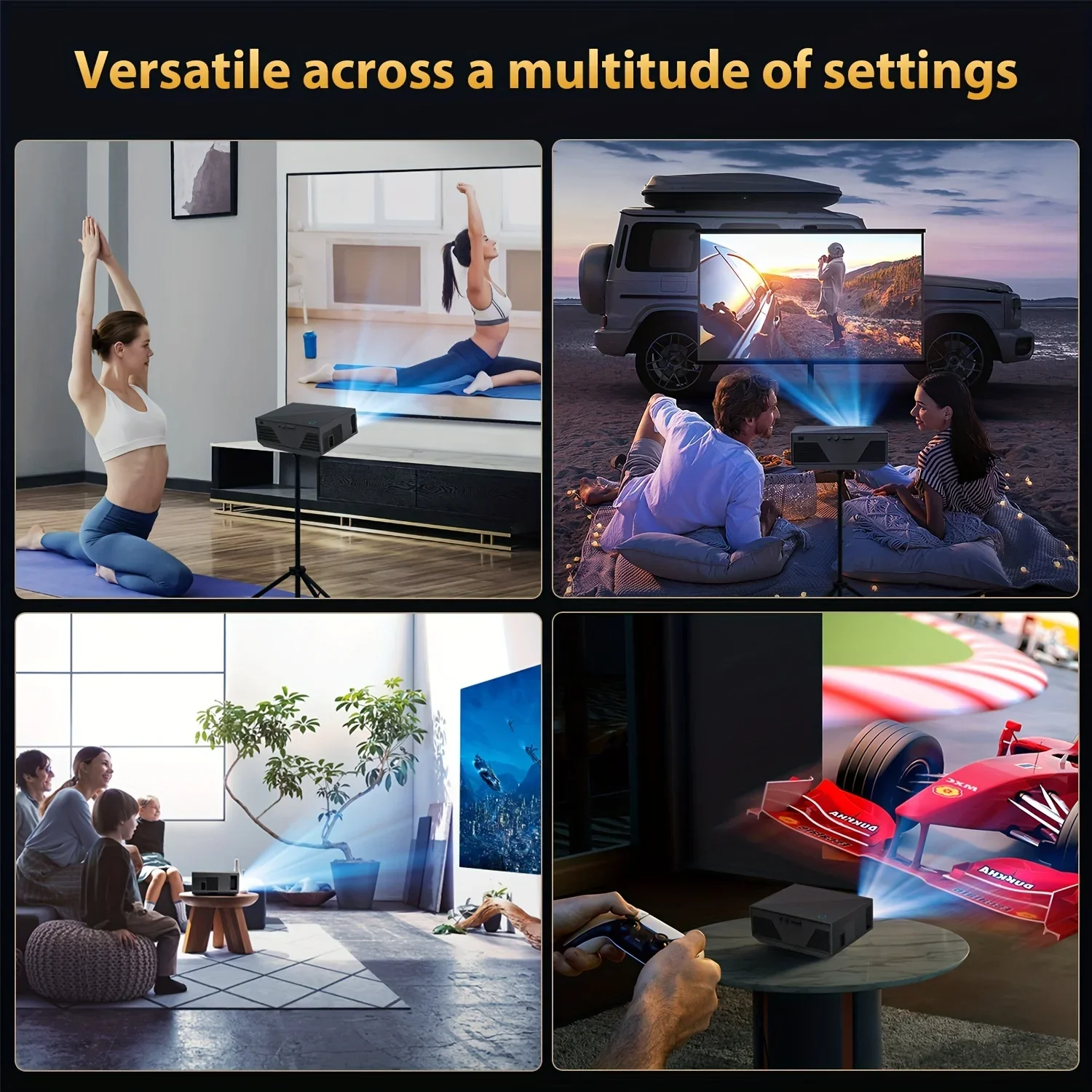 5G WiFi Wireless Native 1080P Office Projector, 15000L High Brightness 200 In Large-sized Screen Projection