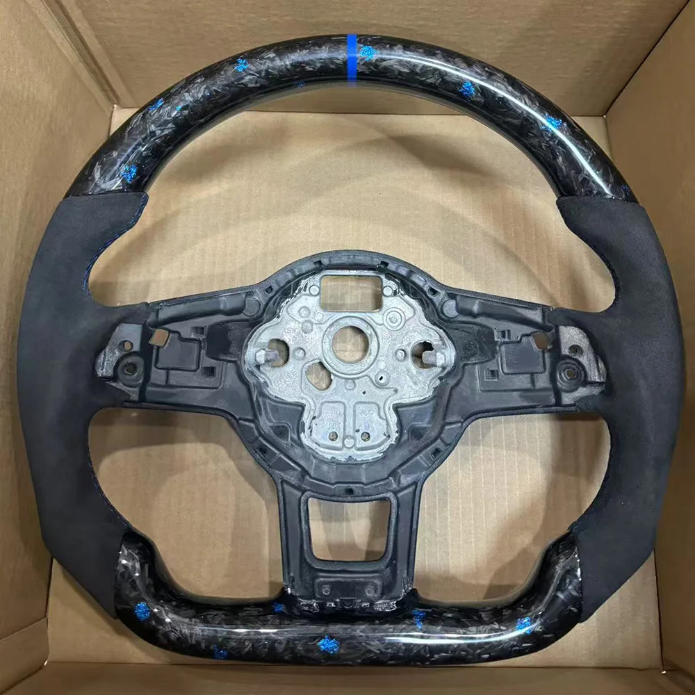 

Blue Stitching Alcantara Carbon Fiber Blue Back Label For VW Golf MK7 7.5 GTI R PoloRLINE Steering Wheel Assembly
