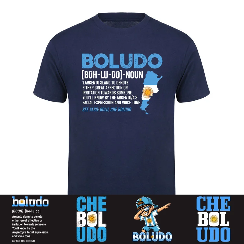 Sarcastic Argentinian Argentina Funny Boludo T Shirt Funny Design Cotton Short Sleeve Causal T-Shirts HJ-142