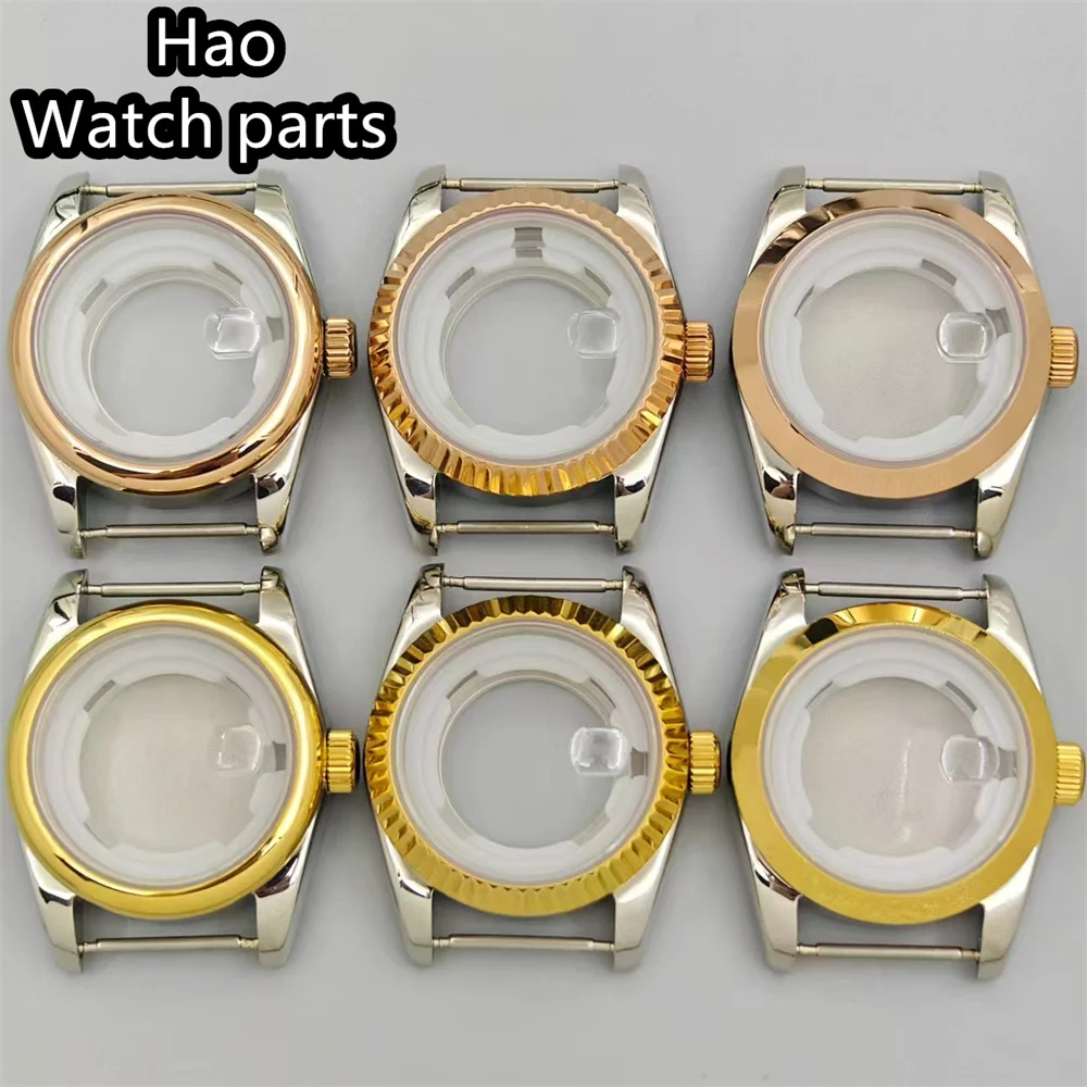 31 مللي متر حافظة نسائية فضية بلونين ذهبي وردي ذهبي حافظة مخدد مصقول مائل حافة مستديرة زجاج الياقوت صالح حركة NH05 NH06