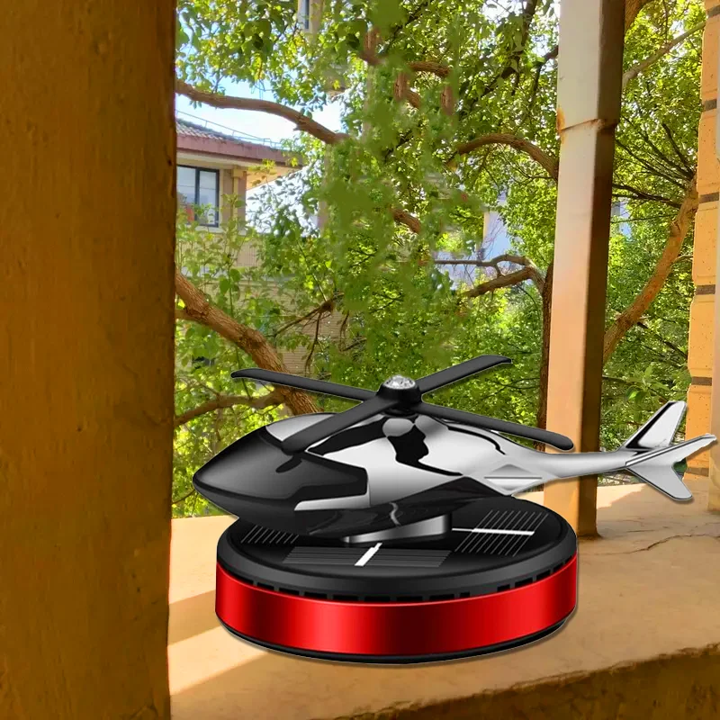 Car Air Freshener, Helicopter Solar Energy Rotating, Aromatherapy, Aviation Al Alloy , Interior Decoration Accessories - Image 3