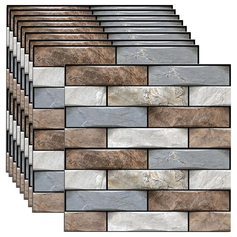 A02M-3D Wall Panels Peel And Stick, Faux Brick Design, 10PCS 30X30cm Self-Adhesive Wallpaper Panels Application