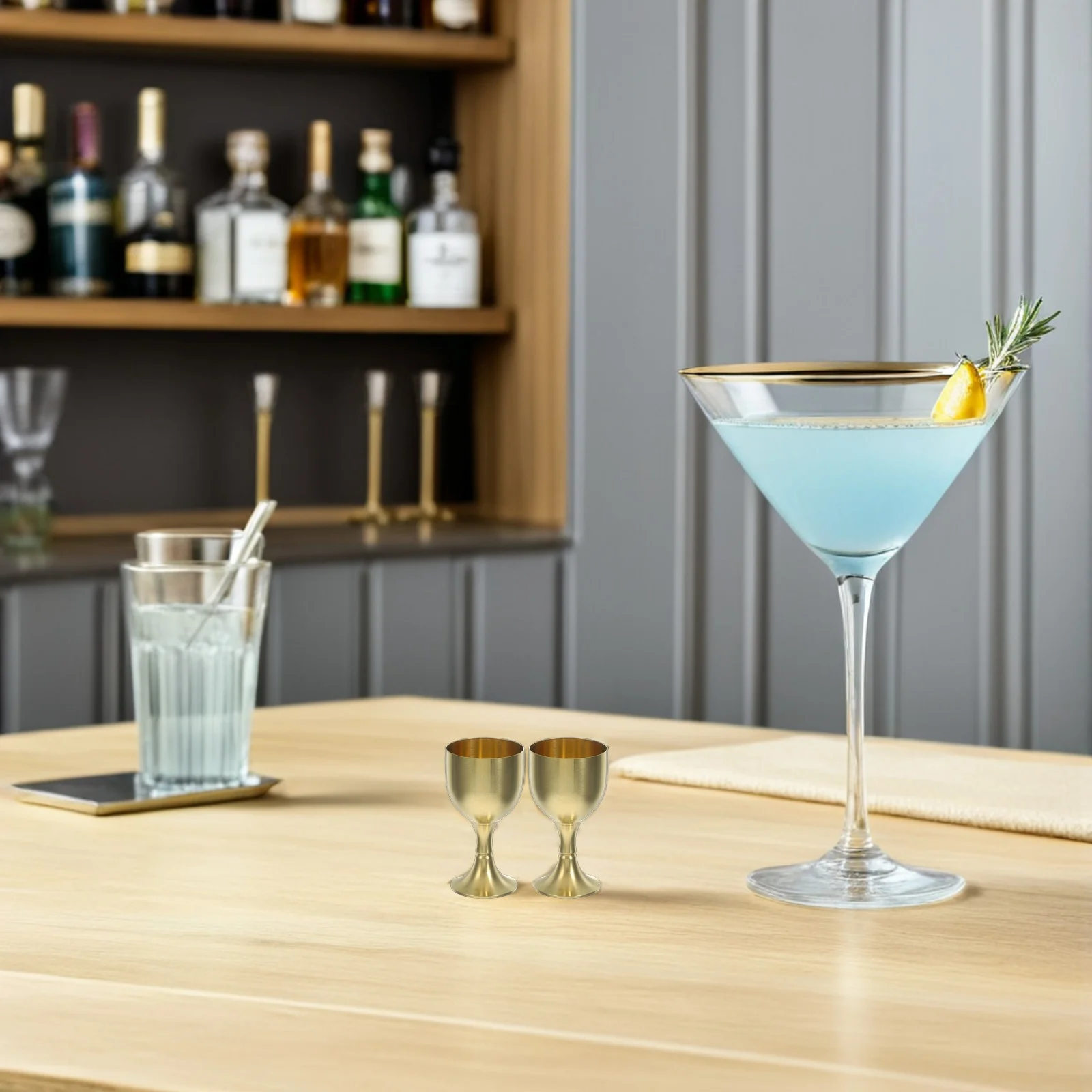 

4Pcs Copper Chalice Cup High Footed Design Elegant Retro Goblets Versatile Party Essential Easy Maintenance Home Decor