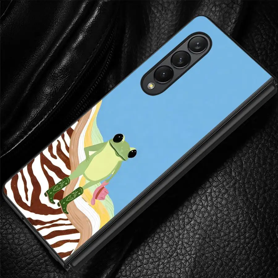 Fashionable Cowboy Frog Case for Samsung Galaxy Z Fold 8 Ultra ZFold4 ZFold7 ZFold3 ZFold6 Z Fold 7 6 5 4 3 ZFold5 Phone Cover