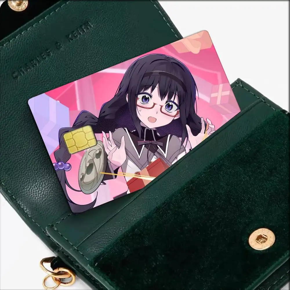 P-Puella Magi Akemi H-Homura Waterproof Film Skin Cover Credit Card Stickers Debit Front Bank Bus Pass
