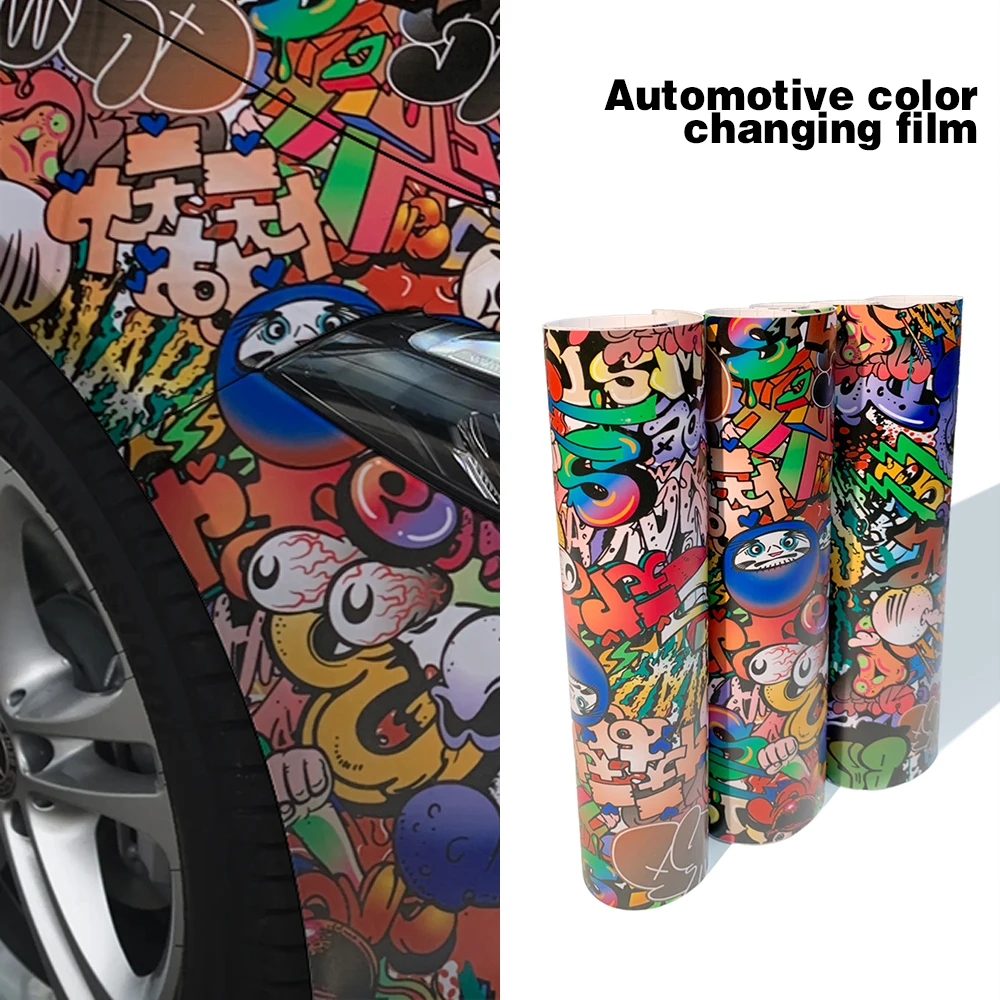 สติกเกอร์รถ Graffiti สไตล์ไวนิลห่อฟิล์ม Auto Wrap สติกเกอร์ฟอยล์ไวนิลกันน้ําป้องกันฟิล์มรถอุปกรณ์เสริม