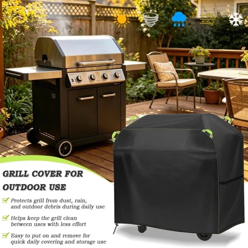 Outdoor Grill Cover Waterproof BBQ Barbecue Grill Protector Dustproof Weatherproof Heavy Duty Grill Cover for Patio Garden Yard