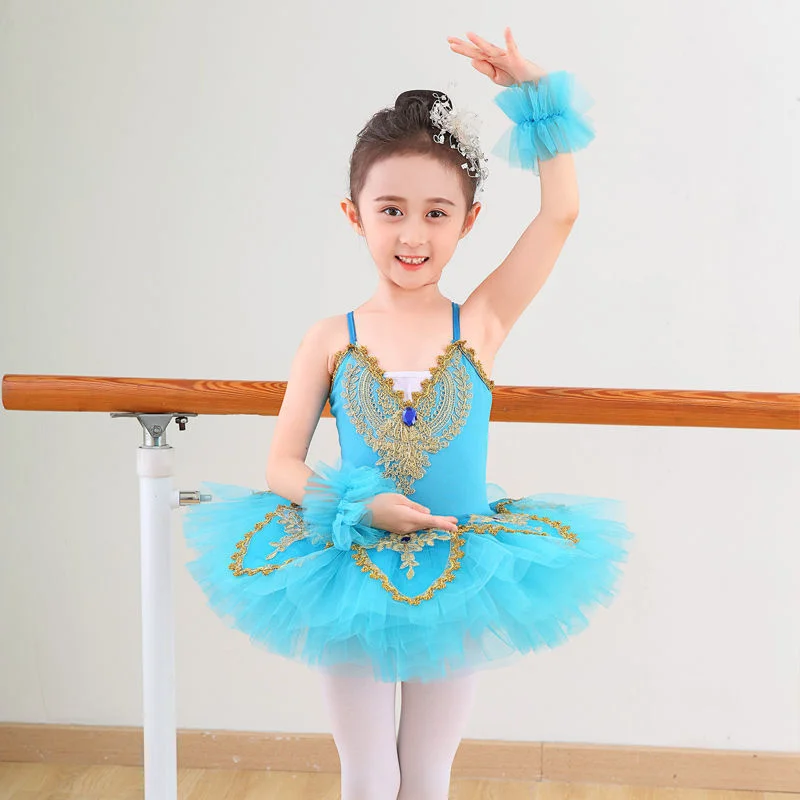 

Girls' Camisole Skirted ballerina Swan lake costume Tutu Dance enfant Performance Costumes Sequin Lace Ballet bodysuit Skirt