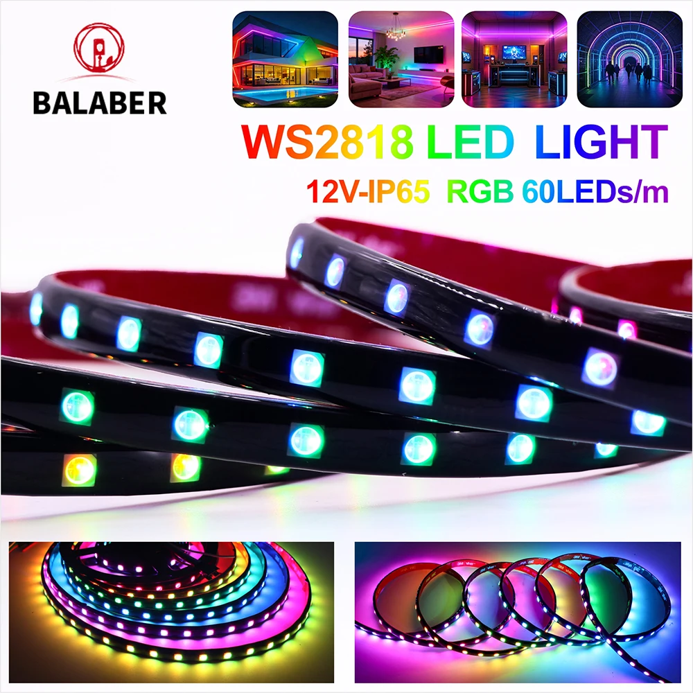 luzes-led-ws2818-dc12v-fita-de-led-rgb-ws2818-enderecavel-individualmente-pixels-inteligentes-ws2811-luz-magica-pcb-preto-fita-ip65