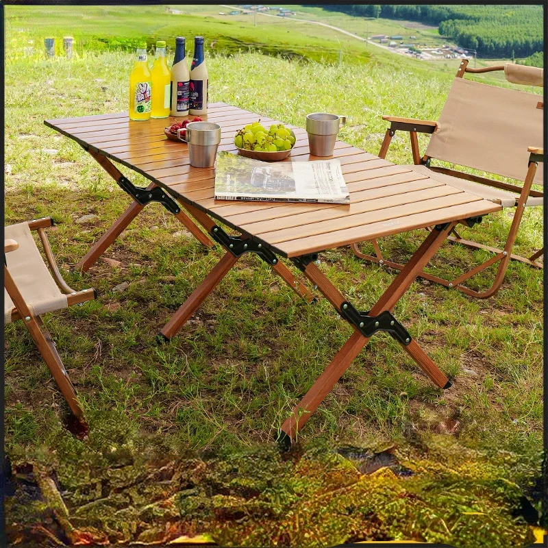 

Outdoor Folding Table Aluminum Alloy Egg Roll Table Portable Table And Chair Round