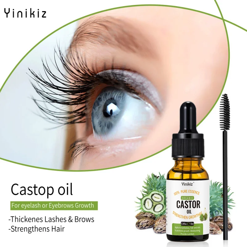 YinikizCastor Oil castor oil Eyebrow Mascara Hair Care Essential Oil Gentle Moisturizing10ml