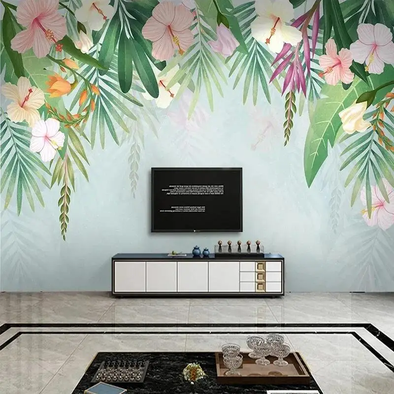 Custom Photo Mural Wallpaper 3D Nordic Ins Style Flower Wall Painting Living Room Bedroom Backgound Papel De Parede Home Décor