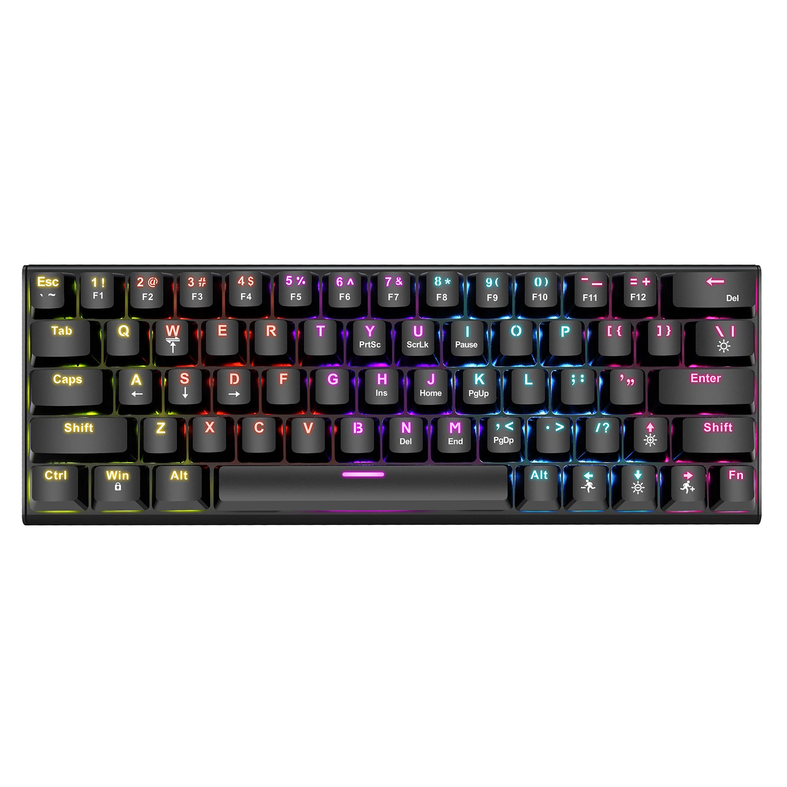 Mechanical Keyboard Wired Gaming Illuminated Keyboard with Colorful Backlit Custom 63 Keys Office Keyboard