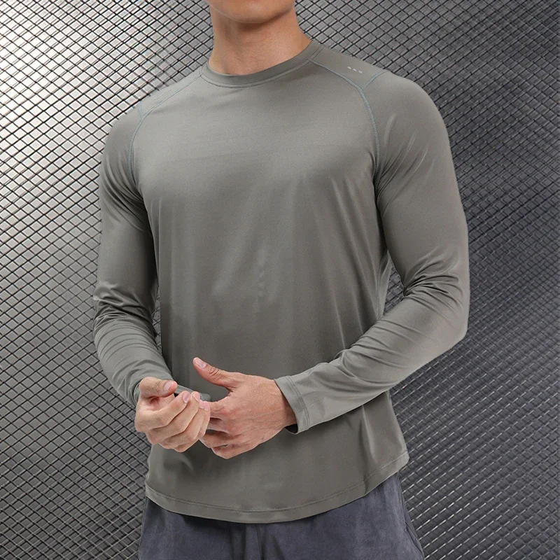 

Men Compression Running T-shirt Fitness Tight Long Sleeve Sport Shirts Training Jogging Tops Gym Sportswear Dry Fit Undershirt