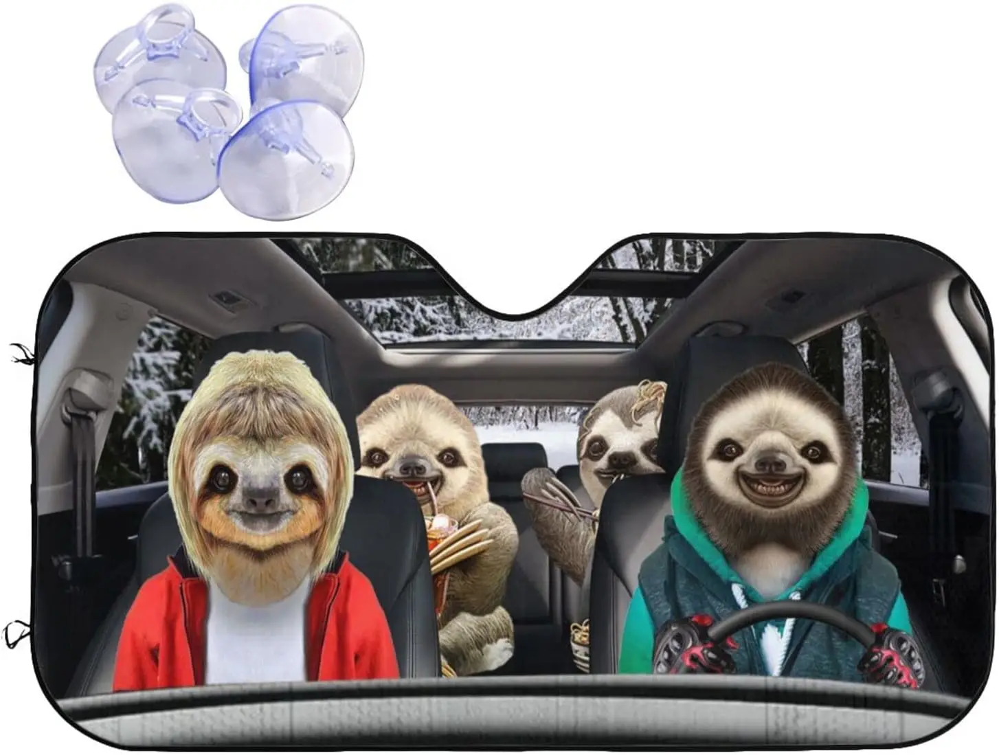 

Car Window Shades for Front Window Winter Sloth Travel Car Sun Shade Heat Insulation Heat Resistance Car Windshield Sunshade