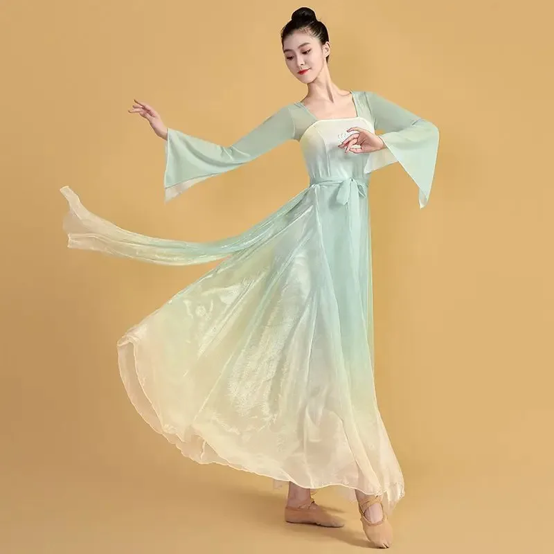

Classical Dance Costume Dancing Performance Hanfu Dress Dress Chinese Elegant Practice Attire Women's Dress Art Examination