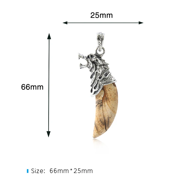 Wolf Tooth Pendant Necklace with Rose Quartz & Amethyst