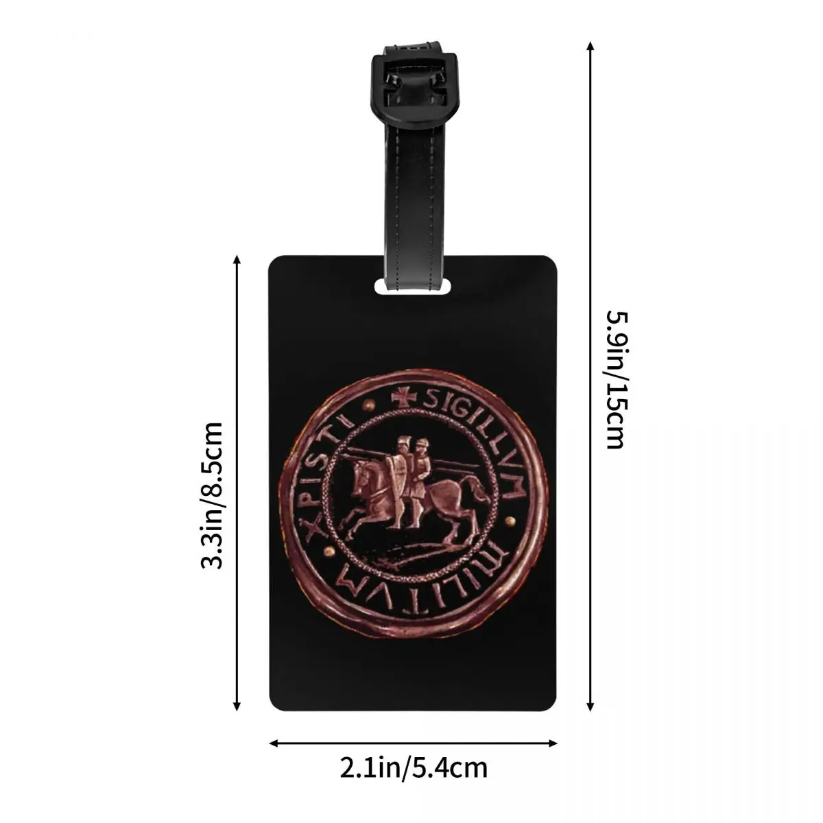 Medieval Seal Of The Knights Templar Luggage Tag Custom Medieval Seal Of The Knights Templar Baggage Tags Privacy Cover ID Label