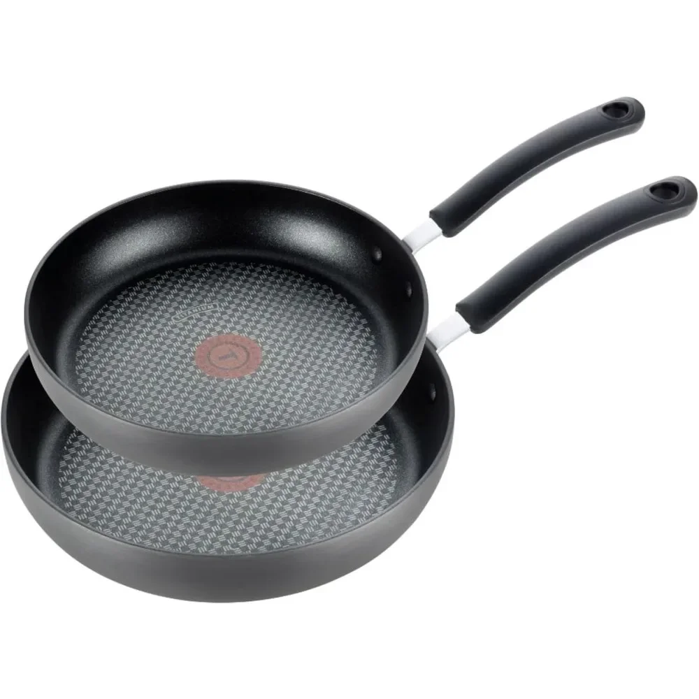 

NEW.Ultimate Hard Anodized Nonstick Fry Pan Set 2 Piece, 10, 12 Inch, Oven Broiler Safe 400F, Cookware, Pots and Pans Set Non St