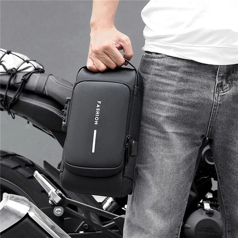 Trendy Design Men Chest Bag Anti-theft Password Lock Shoulder Bags Large Capacity Multifunction Travel Messenger Bags