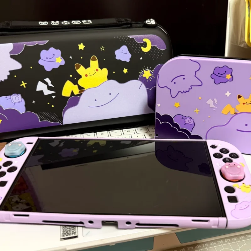 New Pokemon Switch 2 Split Protective Case For Ns2 Game Console Anti Scratch Gaming Accessories Ditto Pikachu Pattern Cover