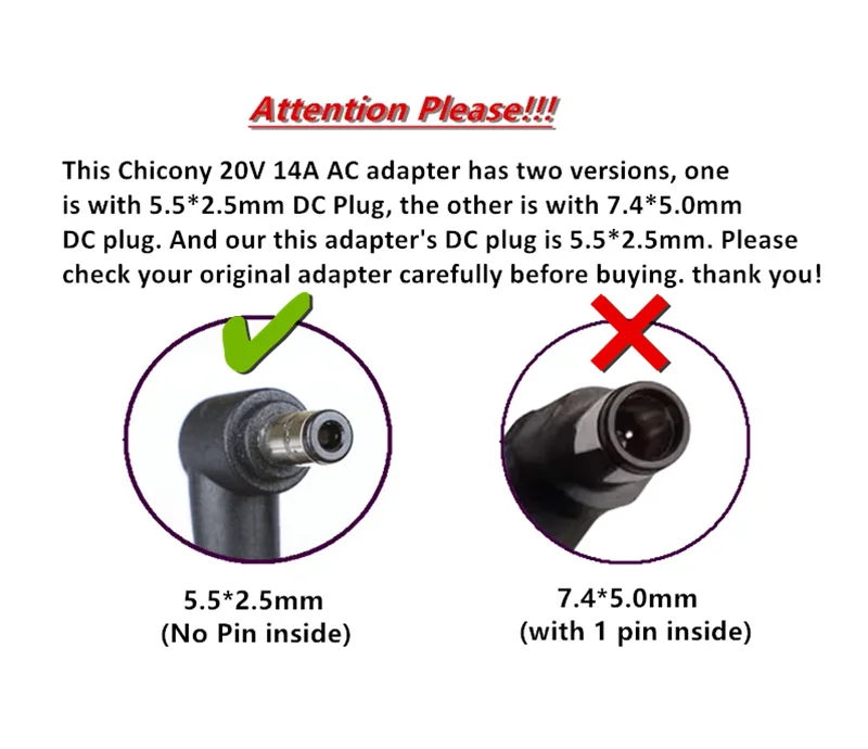 Nieuwe, originele Chicony A18-280P1A 20V 14A 280W laptopadapter en oplader voor Schenker XMG NEO 15-E22qrn en Gigabyte AORUS 15X ASF/RTX4070.