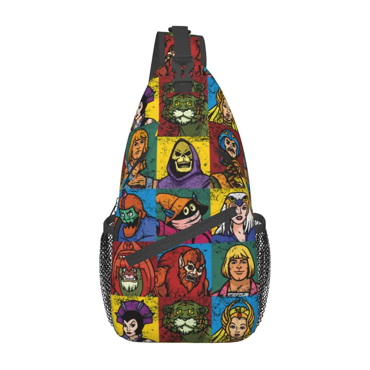 He-Man And Friends Crossbody Sling Bag Small Chest Bag Masters of the Universe Shoulder Backpack Daypack Hiking Travel Sports