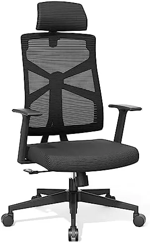 

Ergonomic Office Chair Mesh Computer Chair with Adjustable Lumbar Support, High Back Swaying Rocking Office Swivel Chair for Hom