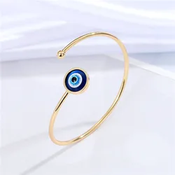 Braccialetto geometrico malocchio per le donne colore oro colore argento aperto regolabile braccialetto gioielli festa regalo di san valentino pulseras Femme