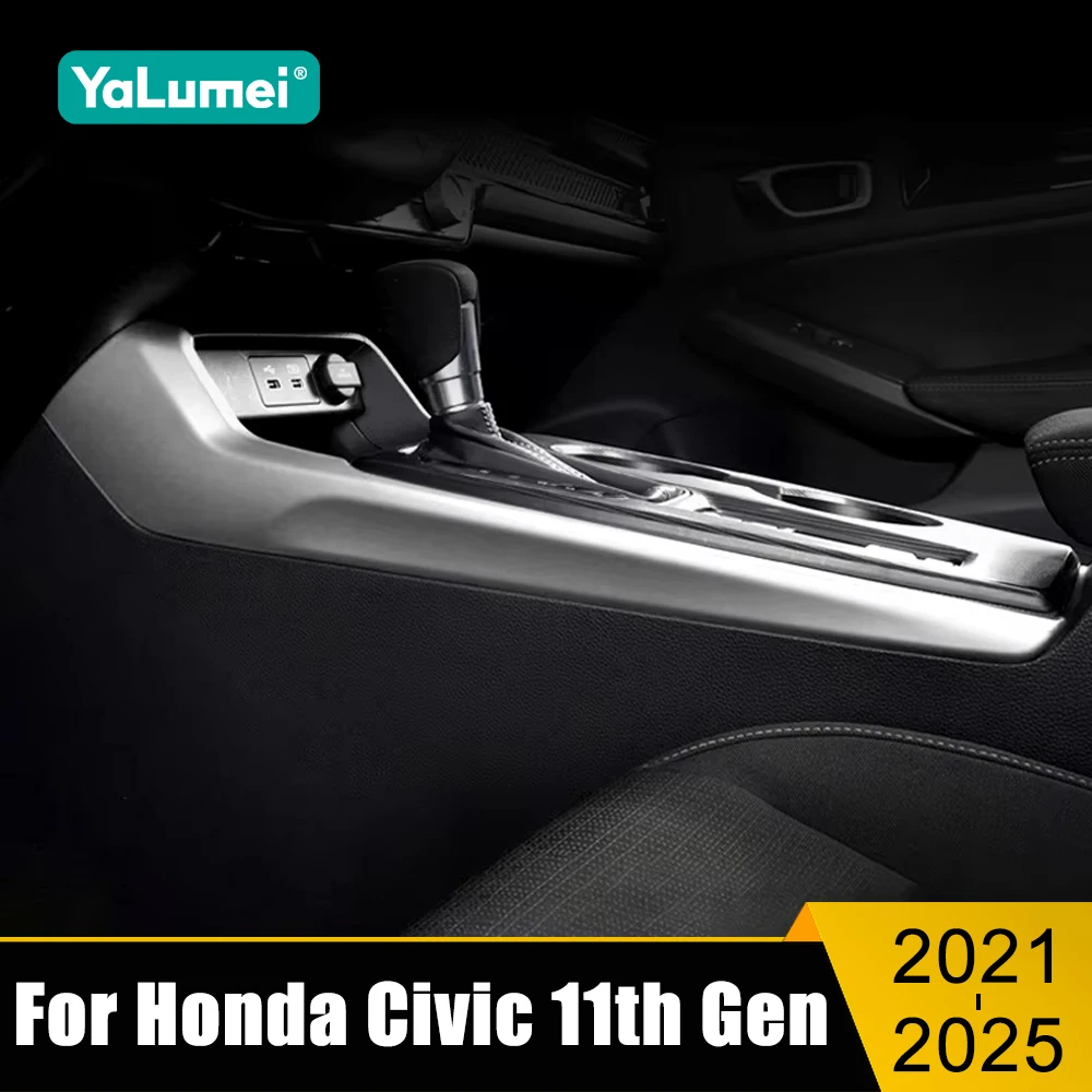 For Honda Civic 11th Gen 2021 2022 2023 2024 2025 Car Console Gearbox Panel Trim Gear Decorative Strip On Both Side Of The Gear