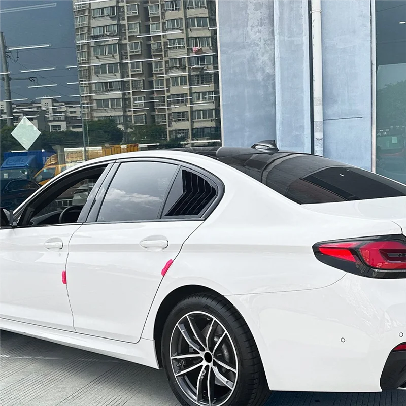 

Leading-Edge-Car Rear Triangular Window Louvers Shutters Blinds Cover Trim For BMW 5 Seires G30 2018-2023 Black Glossy