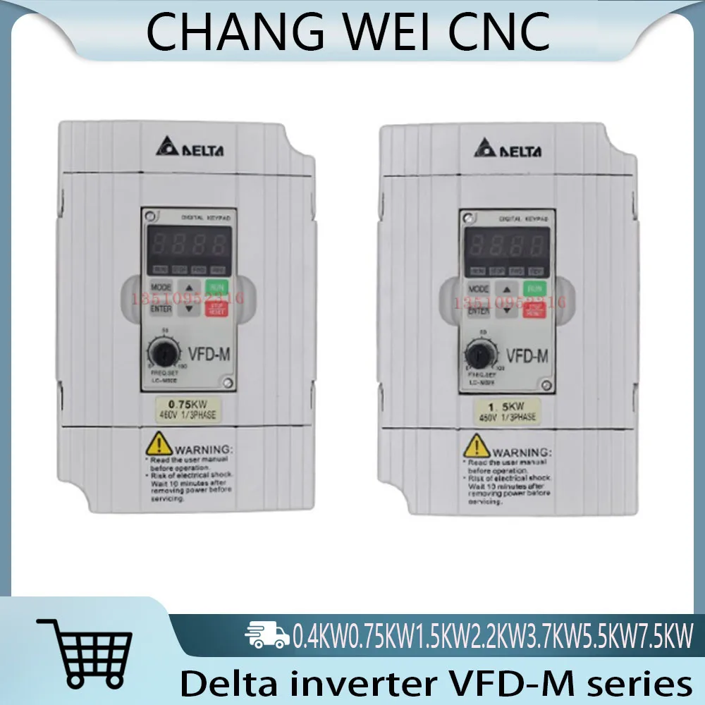 

2023 New Products! Vfd-m Vfd-m Series Cnc Delta Inverter 220v 380v Inverter 0.4kw0.75kw1.5kw2.2kw3.7kw5.5kw7.5kw