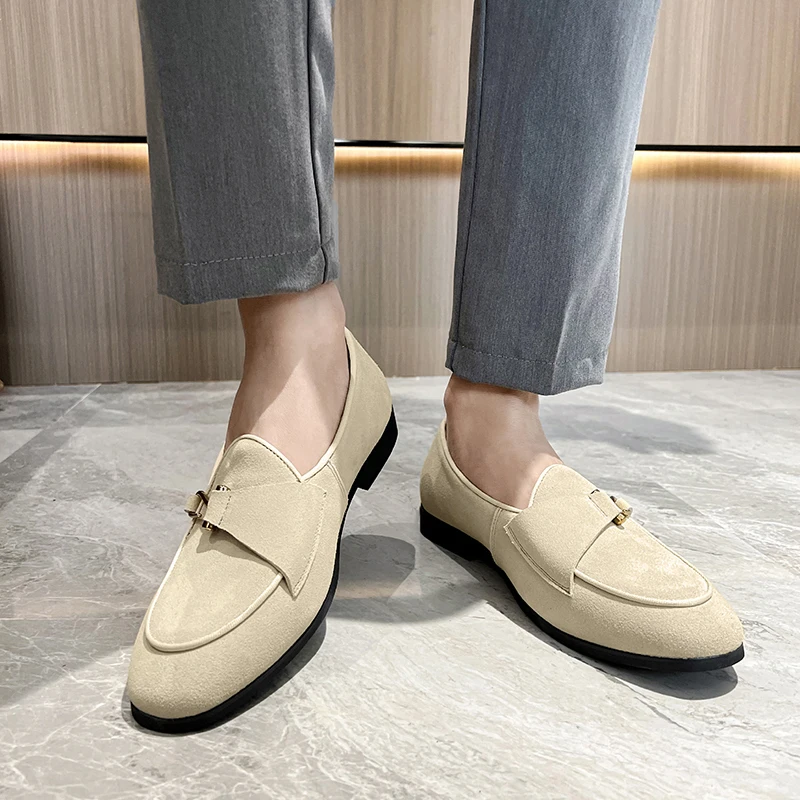 Casual men's loafers classic fashion designer styles Formal Party Office Outdoor daily couple flat shoes Black Brown 37-48 Hot