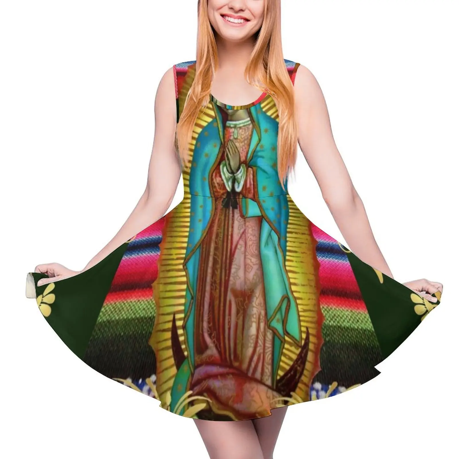 

Our Lady of Guadalupe Virgin Mary Zarape 08 Sleeveless Dress elegant women"s sets Elegant gown bandage dress