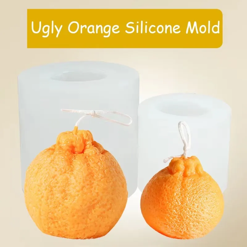 Big Orange Shape Candle Mold Silicone Candle Making Mould Snow Mountain Styles Fondant Tools Handmade Clay Plaster Decoration