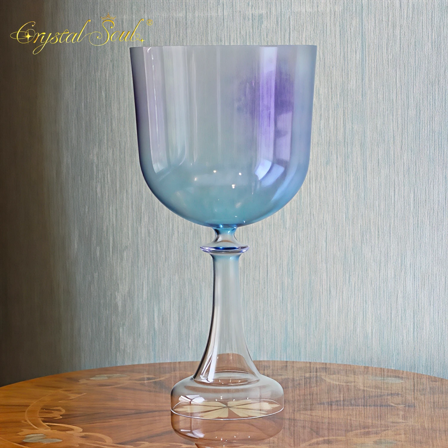 

CrystalSoul 432Hz Velvet Blue Violet Alchemy Chalice Crystal Bowl Yoga Spiritual Sound Healing with accessories