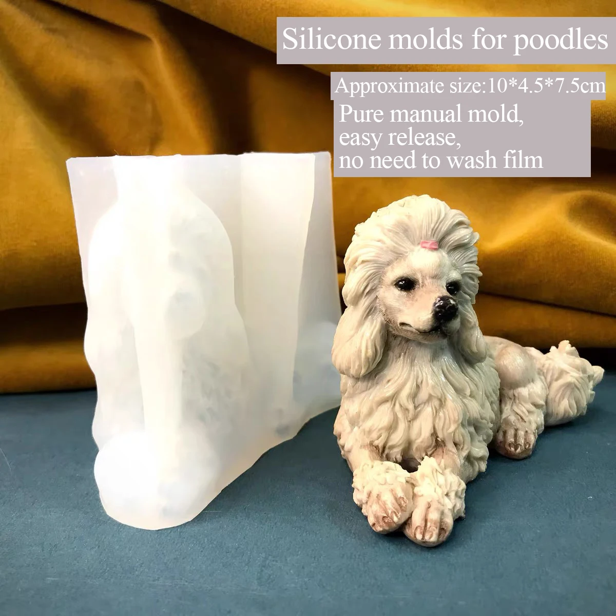 Mold for aromatherapy plaster, cute poodle silicone grinder, three-dimensional mold, DIY