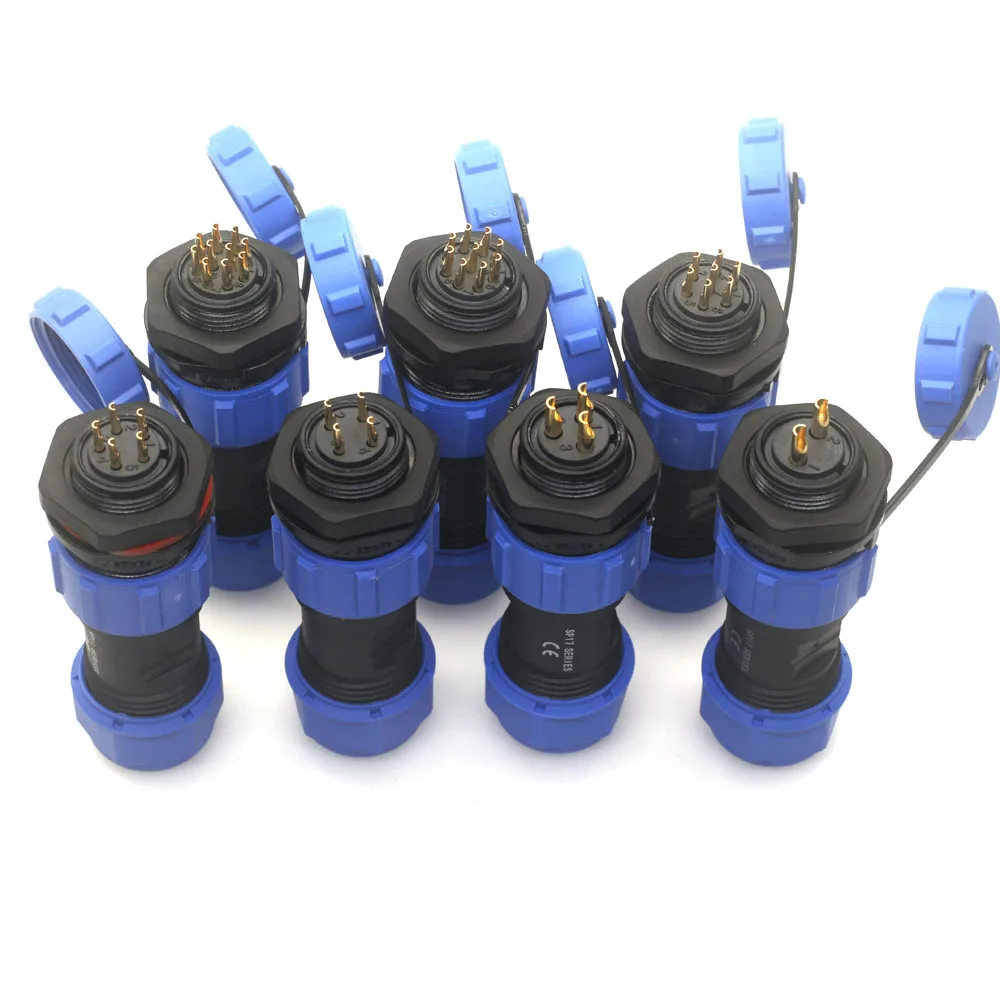 SP17 Docking/Rear Nut Welding Type Aviation Wire Connector Male Female Plug Socket 2 3 4 5 7 9 10 Pin IP68 Waterproof Conenctors