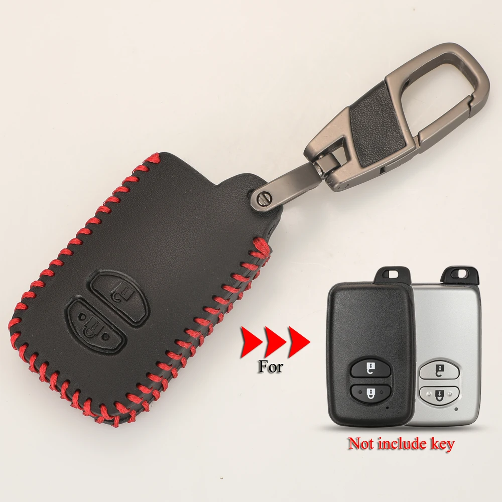 jingyuqin Leather Car Key Cover For Toyota Aurion Avalon Landcruiser Camry Highlander RAV4 Yaris  2 Buttons Remote Case